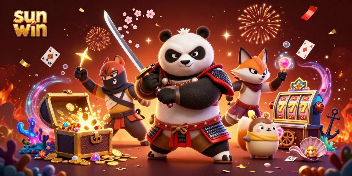 Experience the thrill of sun win with vibrant 3D casino characters illustrating a rich gaming atmosphere.