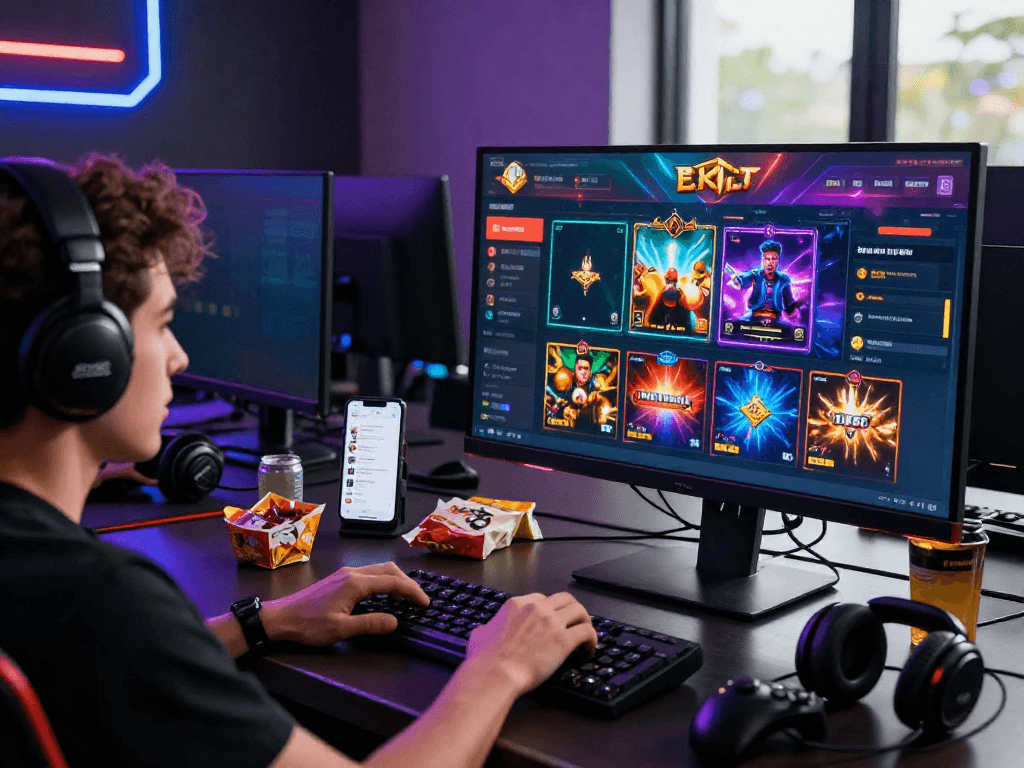 User engaged in rokok88 login on a vibrant online gambling platform with interactive game interface.