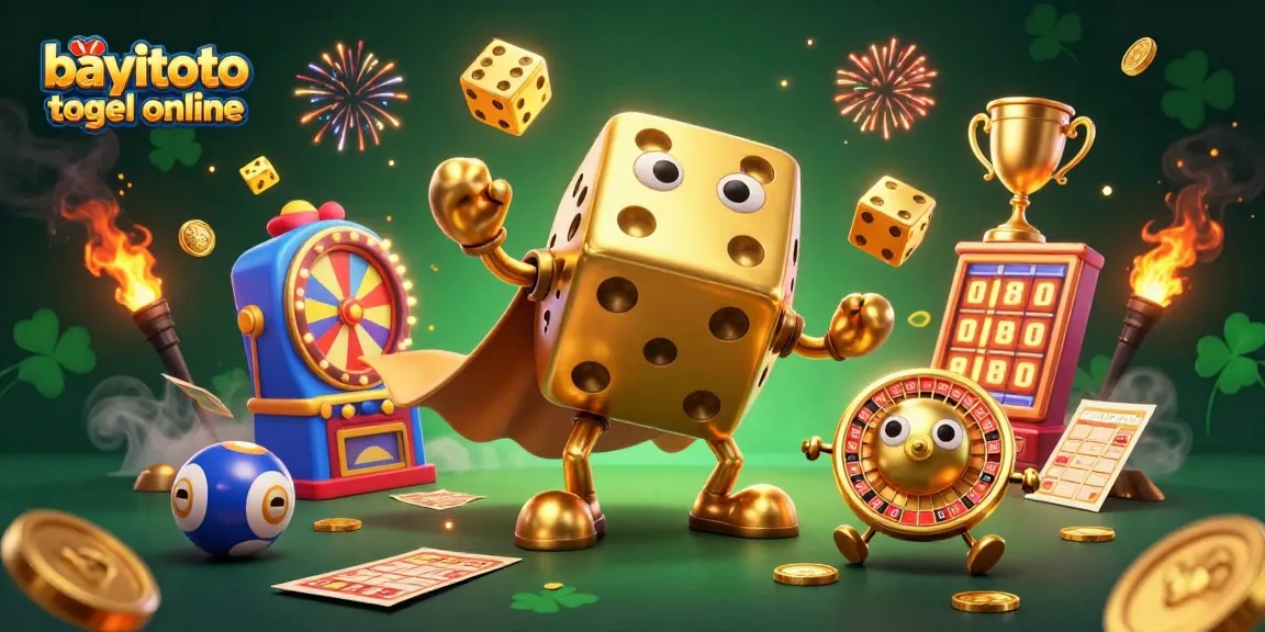 Engage with bayitoto togel online featuring a vibrant 3D illustration of lottery dynamics and exciting game elements.