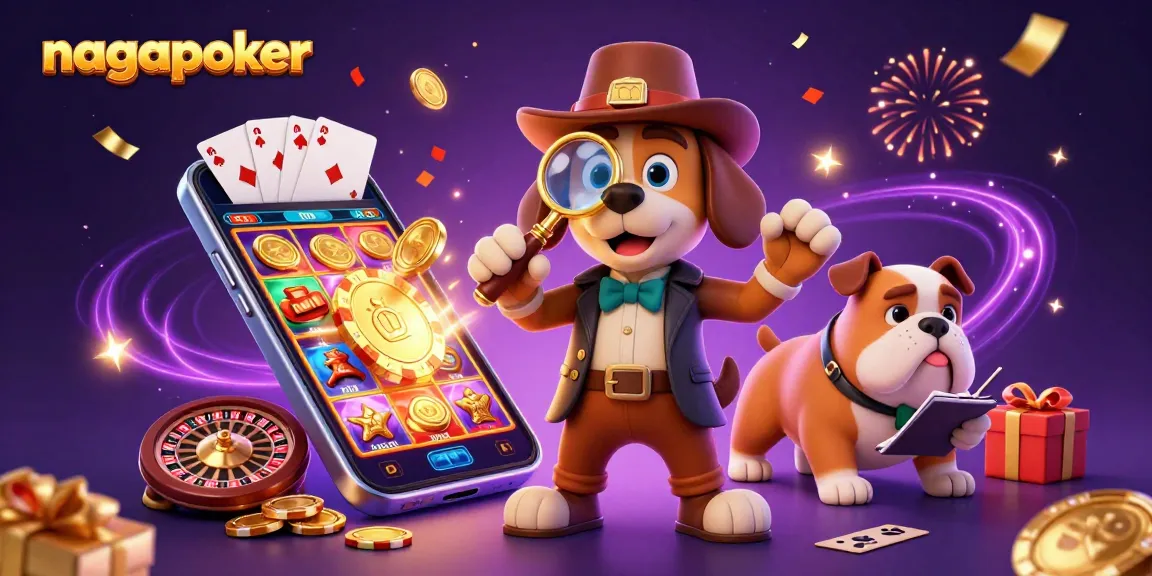 Nagapoker reveals thrilling jackpot chances with vibrant gaming elements, including poker chips and slot games.