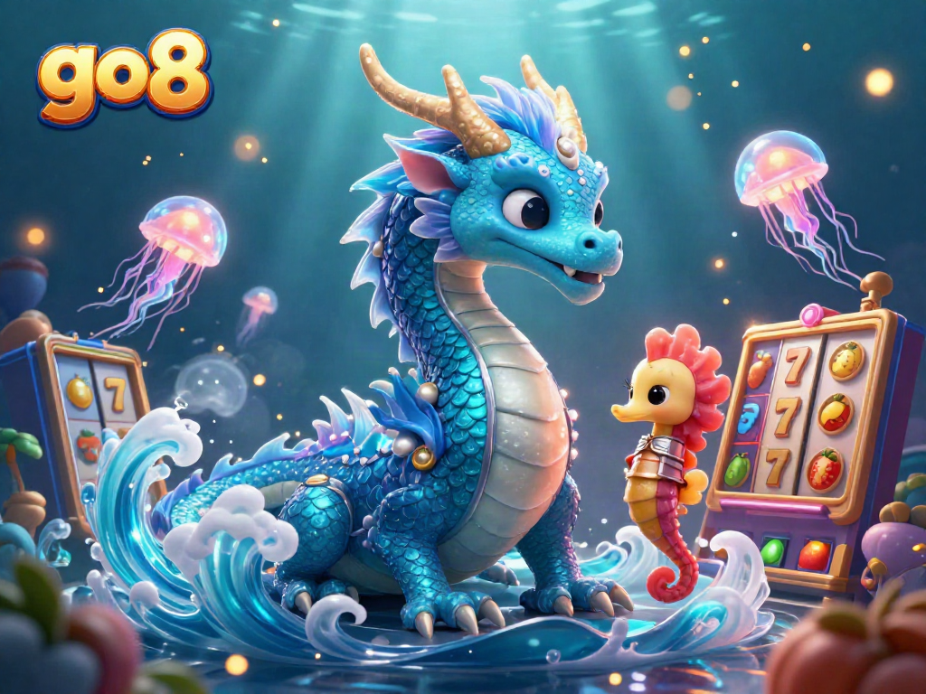 Experience the thrilling world of go8 with a vibrant underwater casino adventure featuring a dragon and knights.