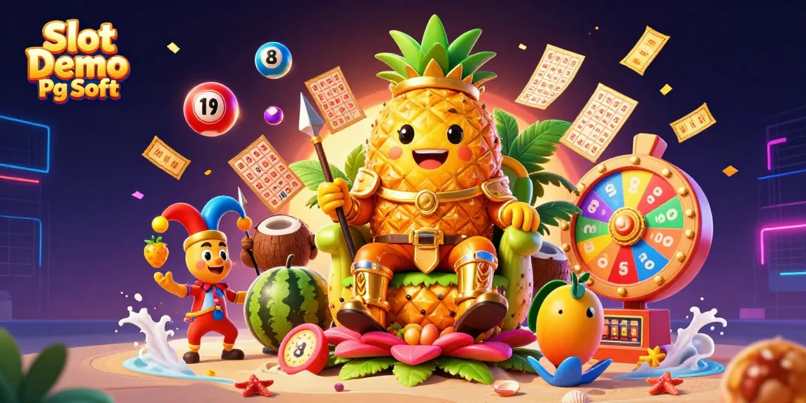 Join the excitement with Slot Demo Pg Soft showcasing vibrant casino elements and characters in a dynamic 3D scene.