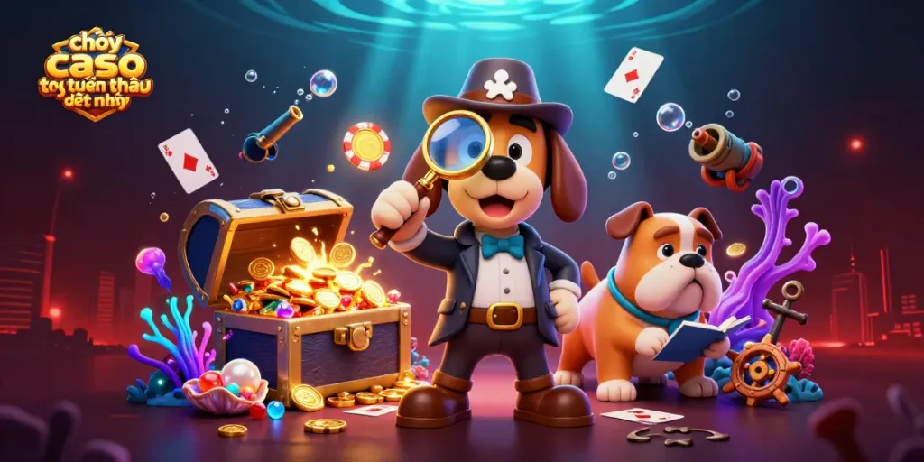 Chơi casino trực tuyến trên điện thoại với các yếu tố thú vị và hấp dẫn trong một bức tranh 3D.