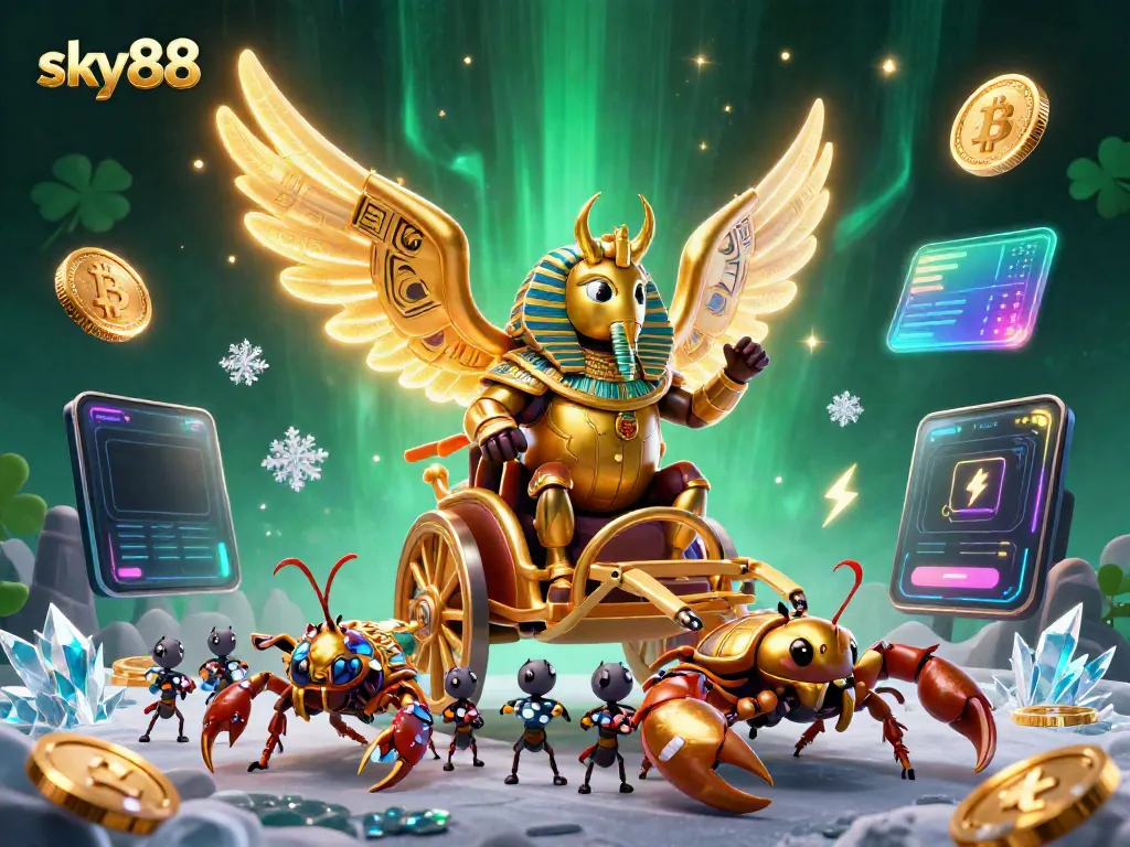 Engage in thrilling gameplay at sky88 with vibrant casino elements in a rich 3D scene.