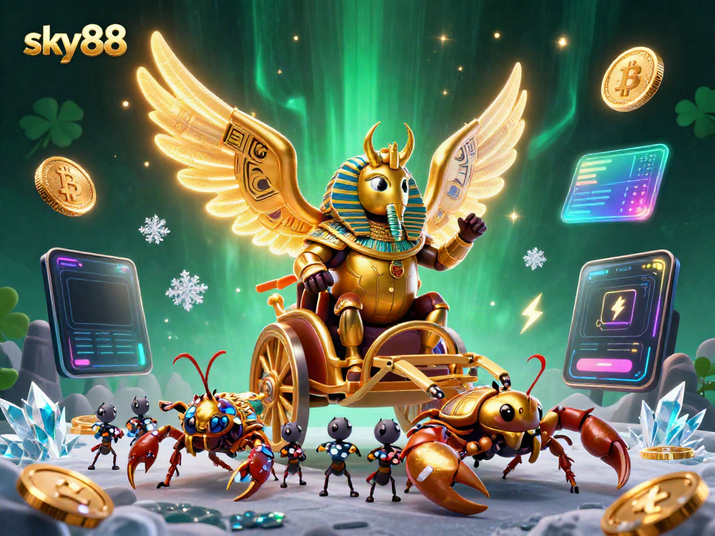Engage in thrilling gameplay at sky88 with vibrant casino elements in a rich 3D scene.