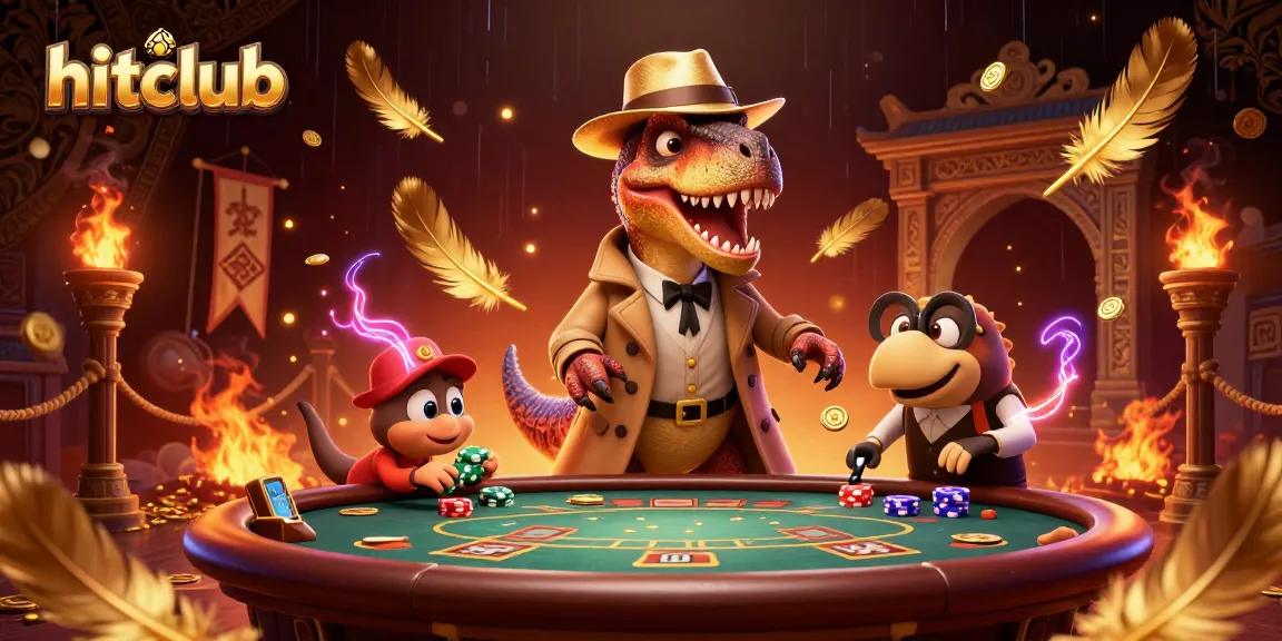 Experience hitclub gaming thrills with animated characters at a vibrant blackjack table.
