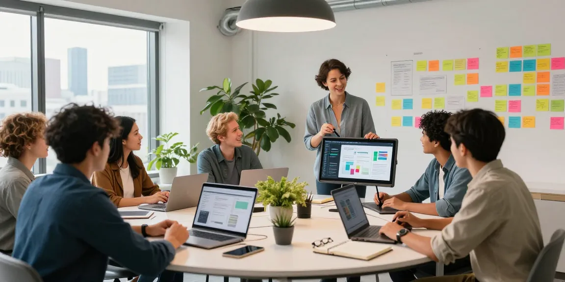 Team collaboration at rokok88 in a vibrant modern office.