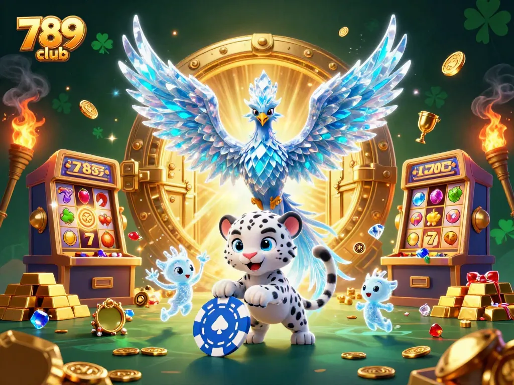Engage with exciting games at 789 club, featuring vibrant characters and rich casino elements.