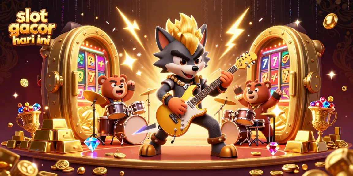 Experience the thrill of slot gacor hari ini alongside vibrant characters and golden treasures in this 3D scene.