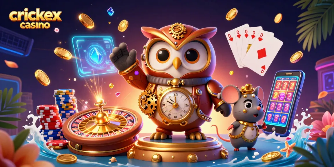 Experience thrilling gameplay at crickex casino with vibrant characters, dynamic slots, and festive casino elements.