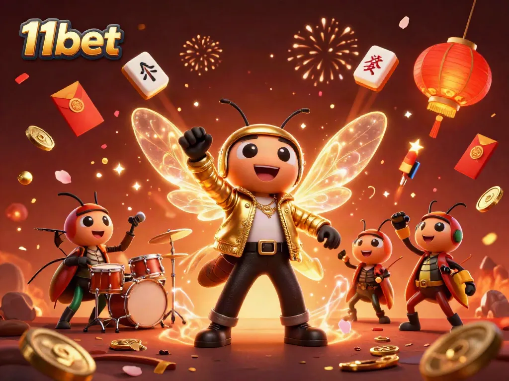 Experience winning moments at 11bet with dynamic characters in a festive casino setting.