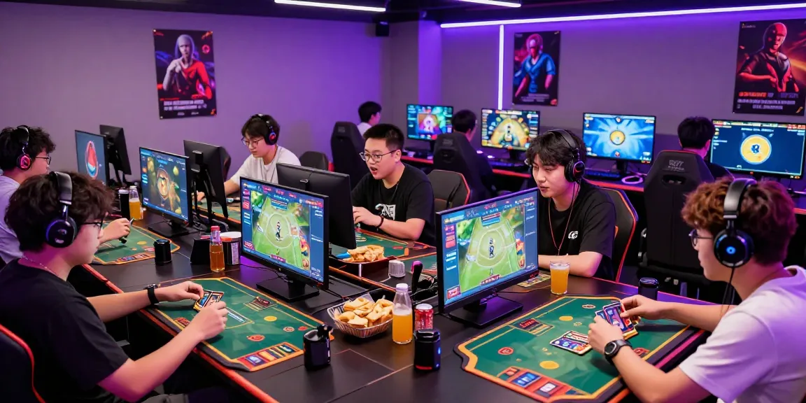 Engaging gaming scene featuring players enjoying yo88 in a vibrant environment with neon lights and modern decor.