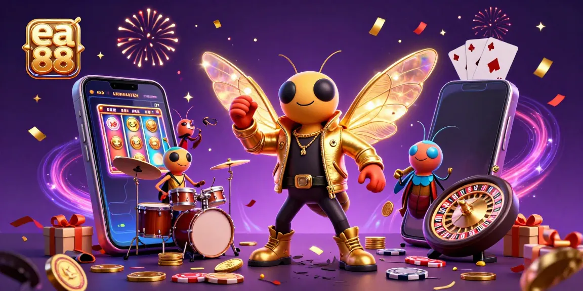 Experience the thrill of ea 88 games with a vibrant 3D rock star and engaging casino elements.