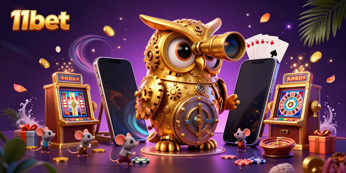 Experience vibrant action at 11bet casino with golden owls, dynamic games, and rich casino atmosphere.