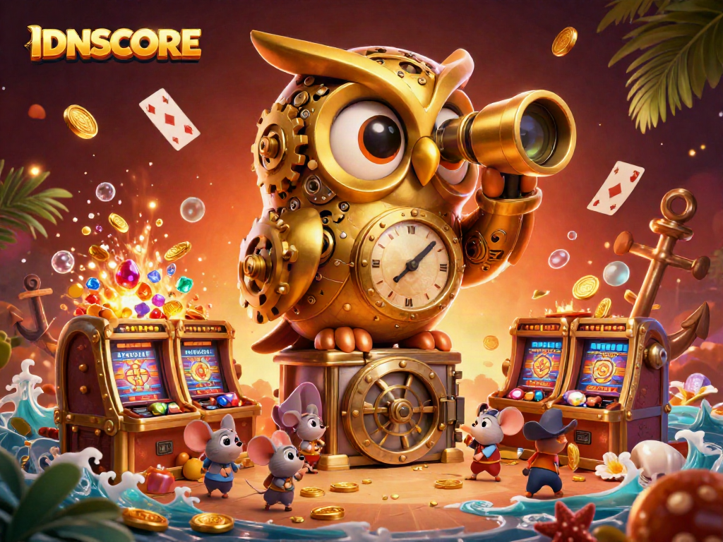 Experience thrilling gameplay with IDNSCORE in this ultra-detailed 3D casino scene