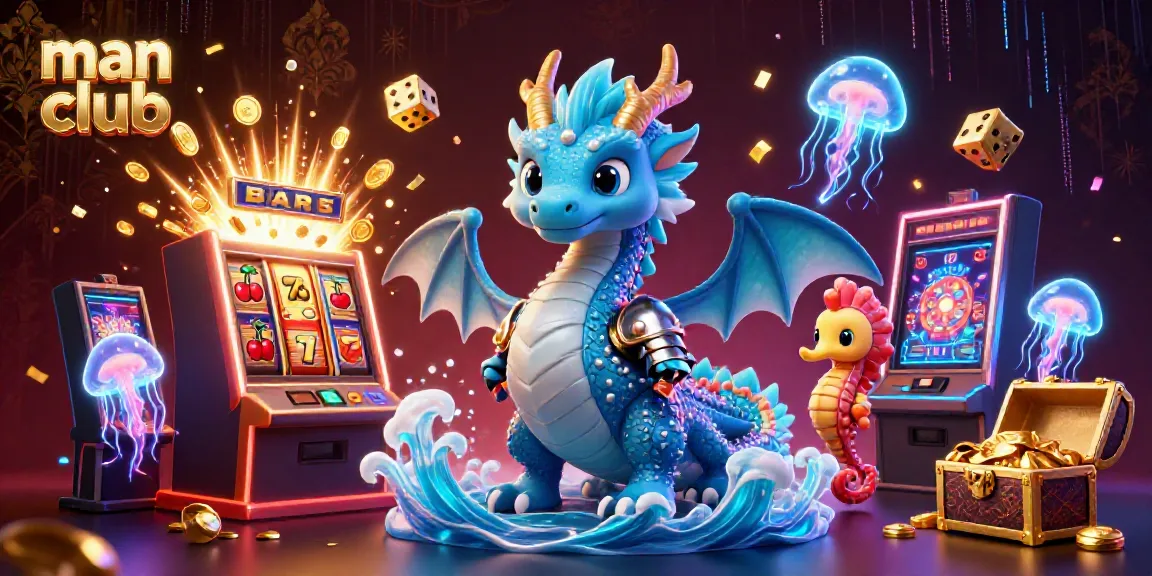 Join the man club for thrilling casino adventures with animated characters and slot machines.