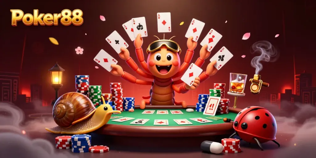 Engage in thrilling Poker88 games with exciting characters and vibrant casino action
