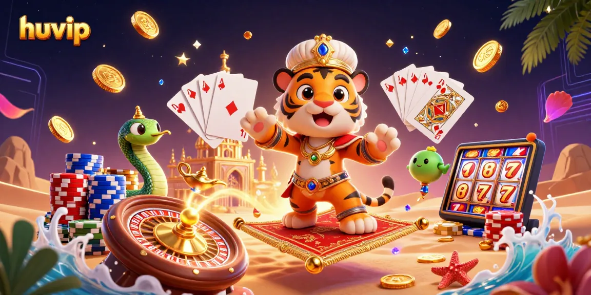 Experience thrilling gameplay at huvip with vibrant characters, casino elements, and dynamic energy.
