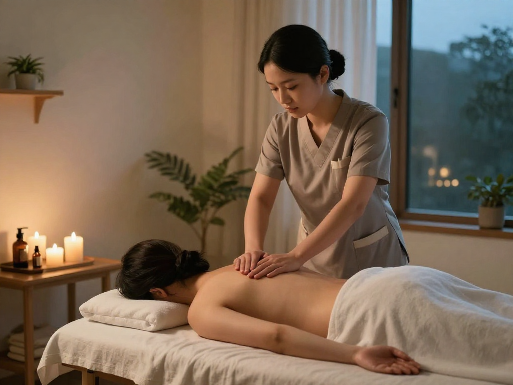 파주출장마사지 service in a tranquil home spa environment promoting relaxation and well-being.