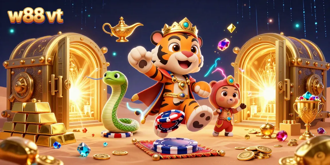 Cá cược thú vị với w88 vt, hình ảnh sultan kỳ lạ trên thảm Poker giữa kho báu lớn