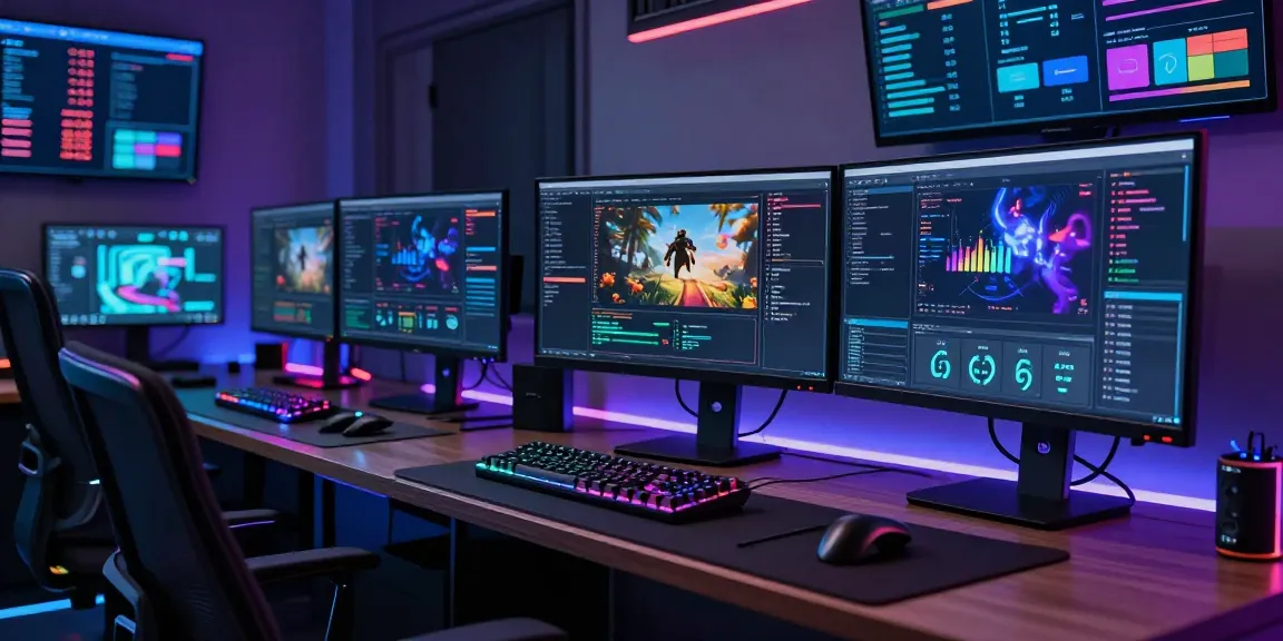GO8 gaming development tools and analytics in a modern workspace.