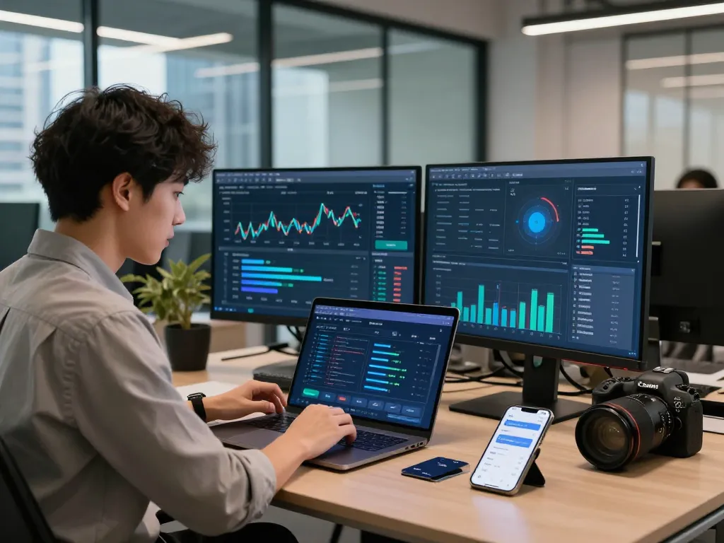 Ezzocard virtual prepaid card analysis in modern fintech workspace.