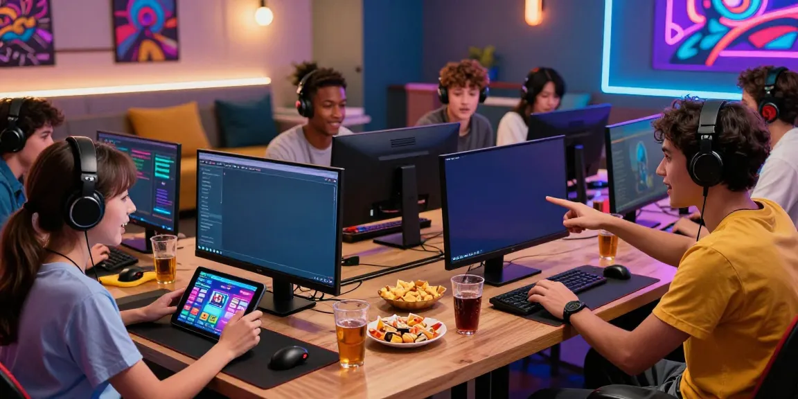 Engaging gaming atmosphere on betawi777.com with friends enjoying various games together.