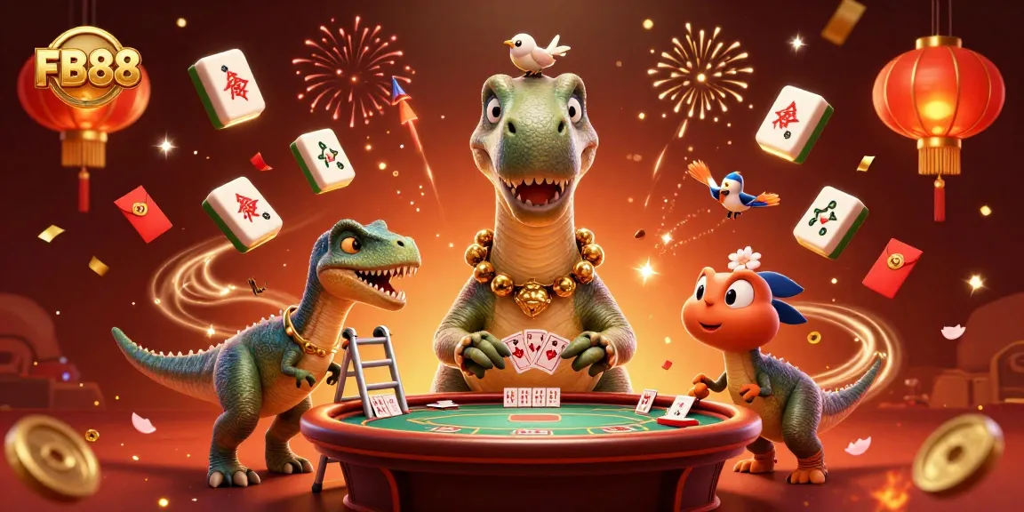 Experience the excitement of FB88 with a vibrant casino scene featuring engaging gaming elements and 3D characters.