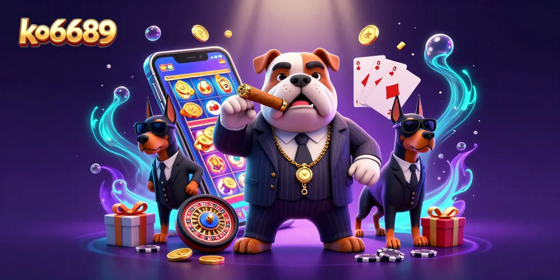 Play slot games with ko6689 in an exciting casino scene featuring vibrant characters and dynamic elements.