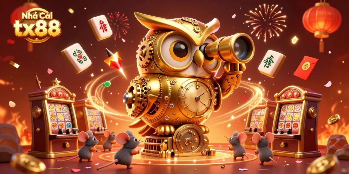 Engage in thrilling gameplay at Nhà Cái tx88 with vibrant arcade-style characters amidst festive casino elements.