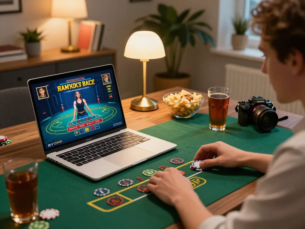 Engaging online casino session showcasing nhacaiuytinn with a player immersed in live gambling gameplay