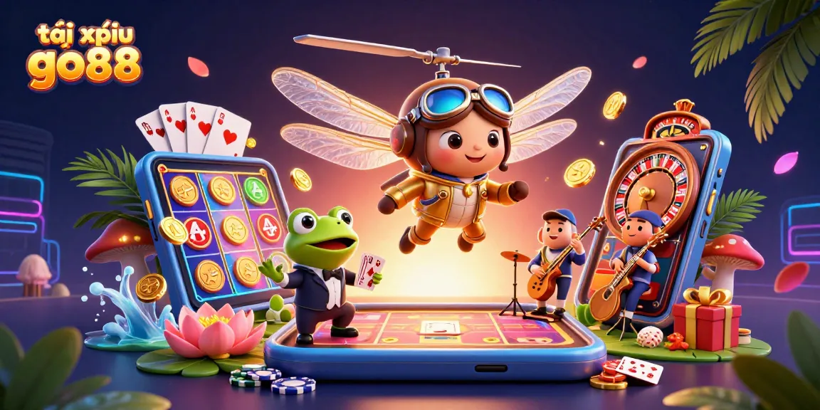 Engage in tài xỉu go88 action with vibrant characters in a lively casino scene.