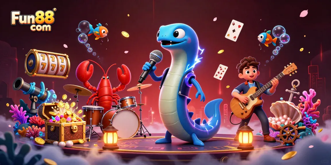 Experience the thrill of Fun88 com with vibrant underwater casino action featuring lively characters.