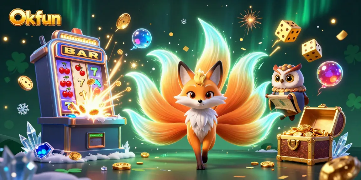 Spin the winning reels with Okfun's vibrant gaming scene filled with fortune and excitement!